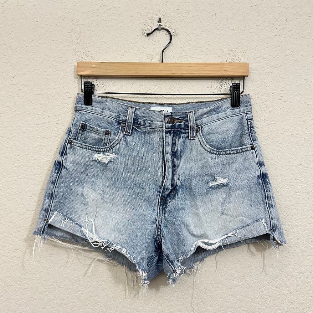 PISTOLA Kylee Denim Shorts Blue Cut Off Cuffed HR Distressed Grunge